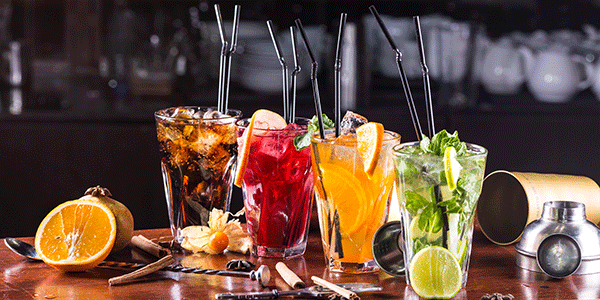 Mocktails on bar