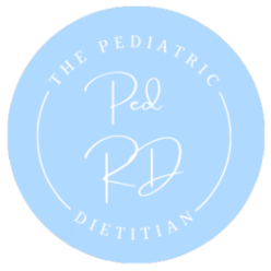 Logo of The Pediatric RD, highlighting pediatric nutrition and dietetics